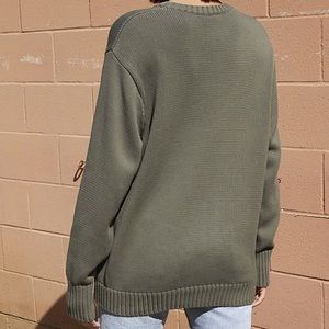 PacSun John Galt Brianna Sweater, Olive Green, Relaxed Fit